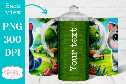 Cute cat sippy cup sublimation PNG | baby 12oz Kids tumbler Sublimation Amorclipart 