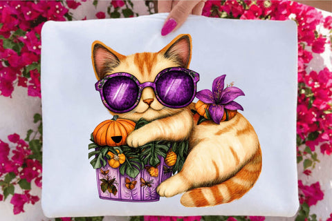 Cute Cat Summer ween Clipart Bundle. Sublimation SVGArt 