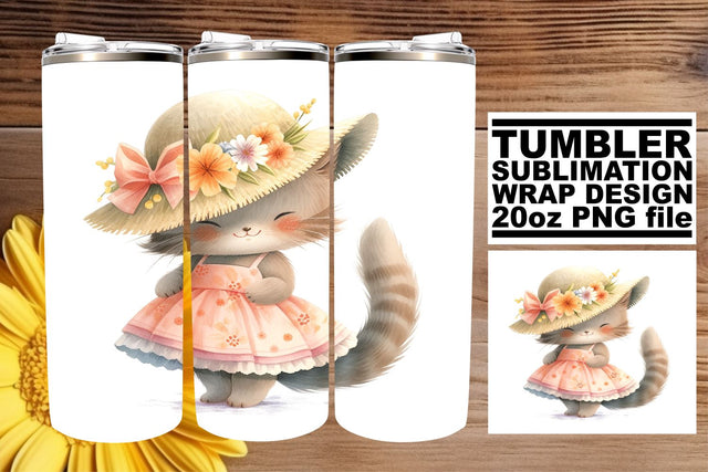 Cute Cat Tumbler Sublimation Collection Sublimation afrosvg 