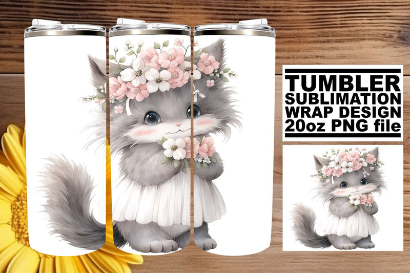 Cute Cat Tumbler Sublimation Collection Sublimation afrosvg 