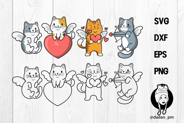 Cute cat valentines day svg SVG dadan_pm 