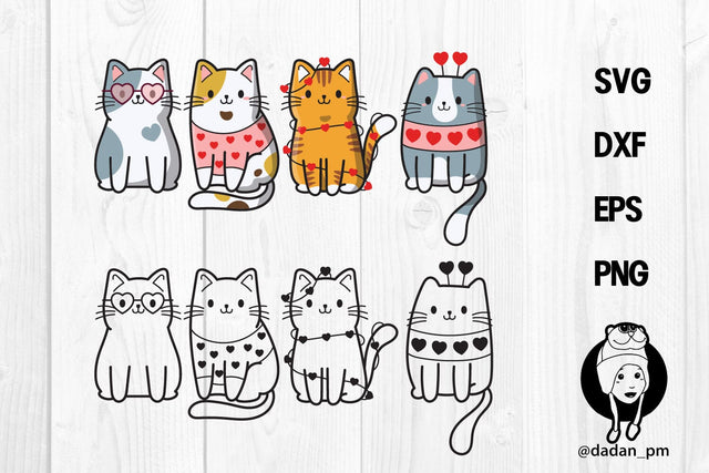 Cute cat valentines day svg SVG dadan_pm 