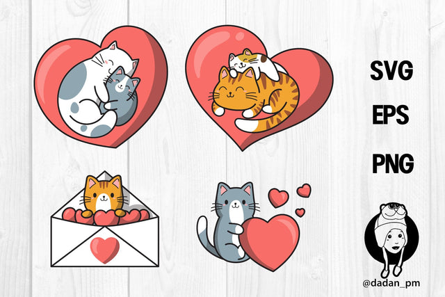 Cute cat valentines day svg SVG dadan_pm 