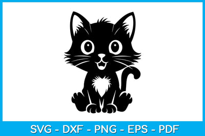 Cute Cat Vector Silhouette SVG Creativedesigntee 