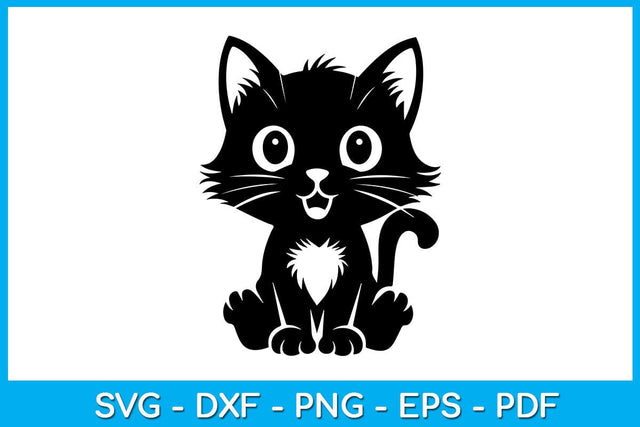 Cute Cat Vector Silhouette SVG Creativedesigntee 