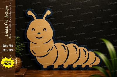Cute Caterpillar Laser Cut SVG Design SVG Regulrcrative 