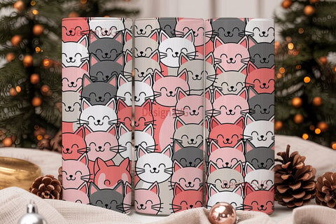 Cute Cats 20oz Tumbler Wrap Sublimation DesignSVG 
