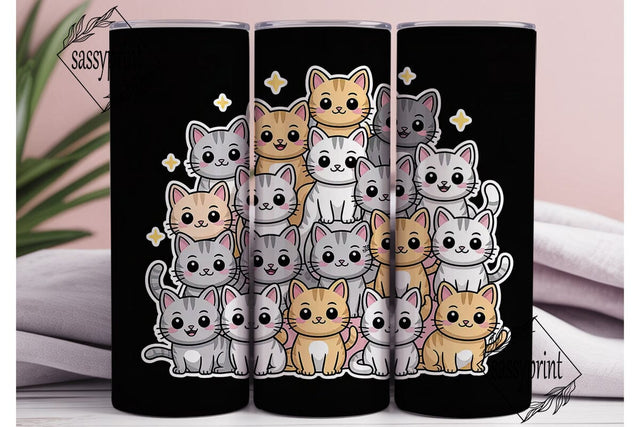Cute Cats 20oz Tumbler Wrap Sublimation sassyprint 