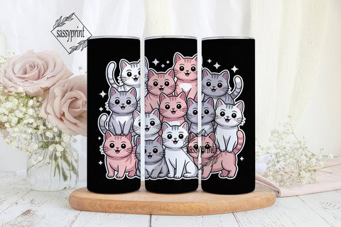 Cute Cats 20oz Tumbler Wrap Sublimation sassyprint 