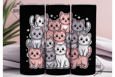 Cute Cats 20oz Tumbler Wrap Sublimation sassyprint 