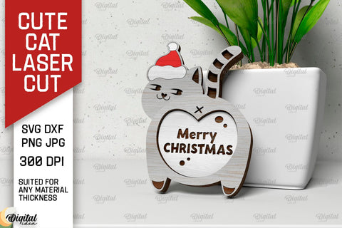 Cute Cats Laser Cut Bundle. Funny Cute Cats SVG Design SVG Evgenyia Guschina 