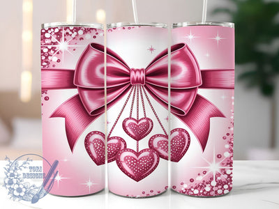 Cute Cherry Bow Valentine Tumbler, Valentine Gift Wrap, Cute Bow Cup, Romantic Sublimation Design, Sweet Cherry Tumbler, Love Bow Wrap, Adorable Valentine Cup Sublimation ToriDesigns 