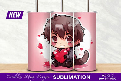 Cute Chibi Boy With Heart Illustration Sublimation Regulrcrative 