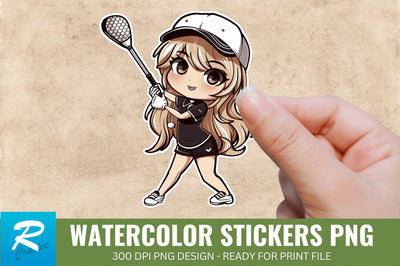 Cute Chibi Golf Girl Sticker Clipart, Sticker PNG Clipart Sublimation Regulrcrative 