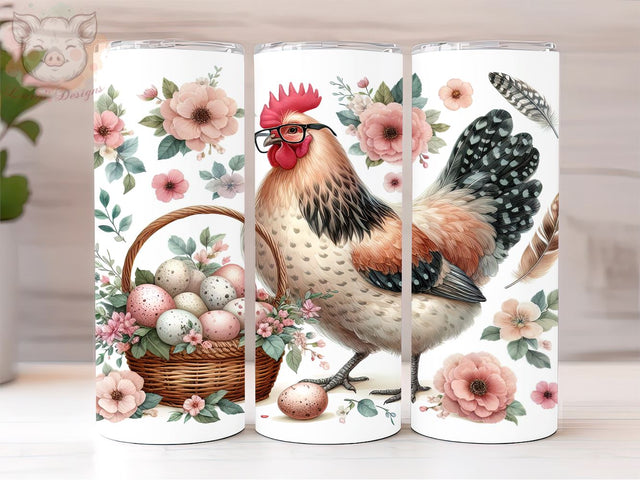 Cute Chicken 20oz Tumbler Png, Straight & Tapered Tumbler Png, Egg Easter Tumbler Png, Digital Download PNG Sublimation Lara' s Designs 