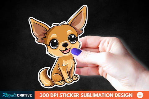 Cute Chihuahua Sticker Clipart Bundle Sublimation Regulrcrative 