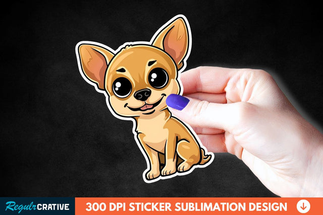 Cute Chihuahua Sticker Clipart Sublimation Regulrcrative 