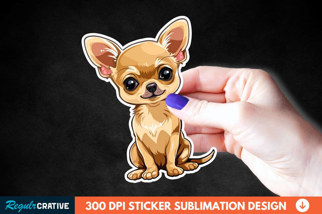Cute Chihuahua Sticker Clipart Sublimation Regulrcrative 
