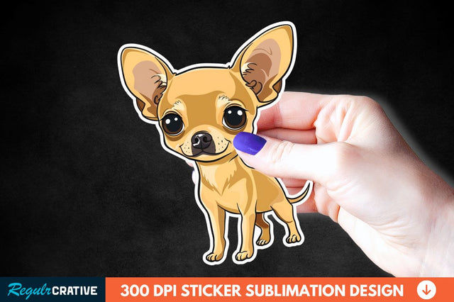 Cute Chihuahua Sticker Clipart Sublimation Regulrcrative 