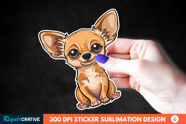 Cute Chihuahua Sticker Clipart Sublimation Regulrcrative 