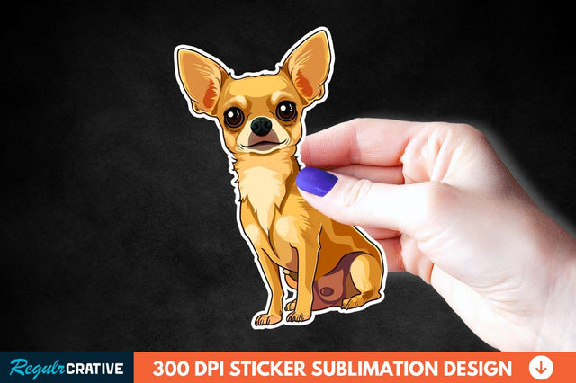 Cute Chihuahua Sticker Clipart Sublimation Regulrcrative 