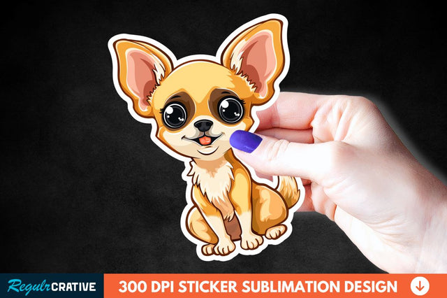 Cute Chihuahua Sticker Clipart Sublimation Regulrcrative 