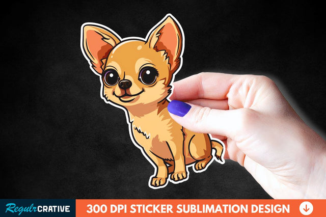 Cute Chihuahua Sticker Clipart Sublimation Regulrcrative 