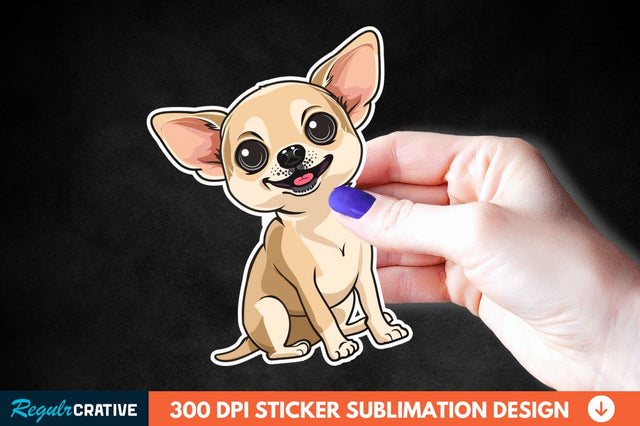 Cute Chihuahua Sticker Clipart Sublimation Regulrcrative 
