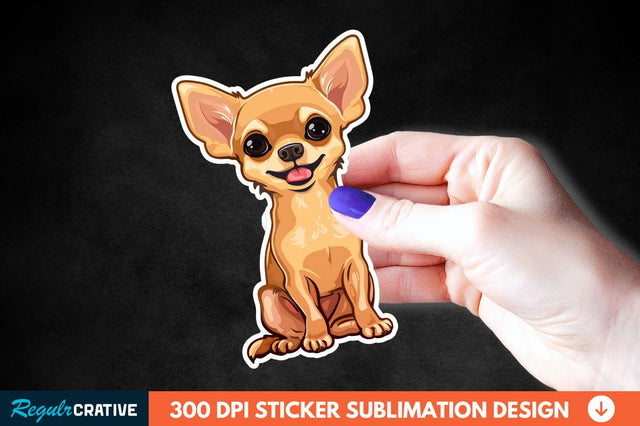 Cute Chihuahua Sticker Clipart Sublimation Regulrcrative 