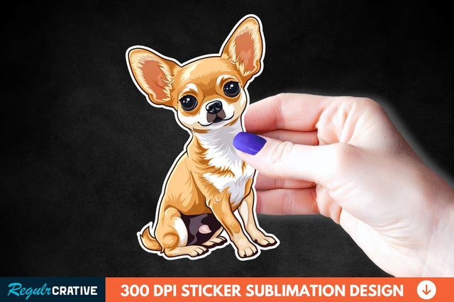 Cute Chihuahua Sticker Clipart Sublimation Regulrcrative 