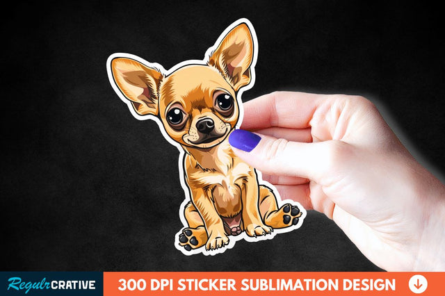 Cute Chihuahua Sticker Clipart Sublimation Regulrcrative 