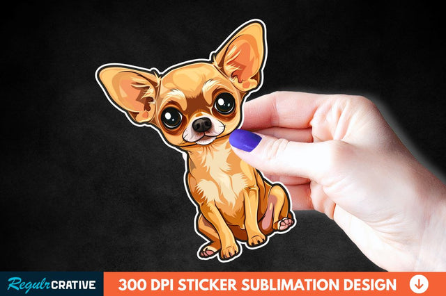 Cute Chihuahua Sticker Clipart Sublimation Regulrcrative 