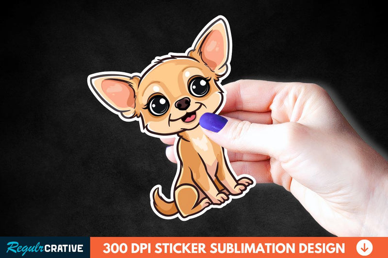 Cute Chihuahua Sticker Clipart Sublimation Regulrcrative 