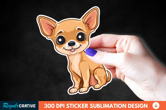 Cute Chihuahua Sticker Clipart Sublimation Regulrcrative 