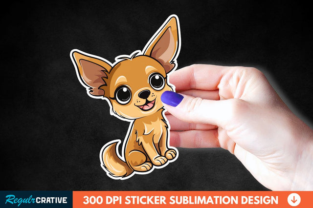 Cute Chihuahua Sticker Clipart Sublimation Regulrcrative 