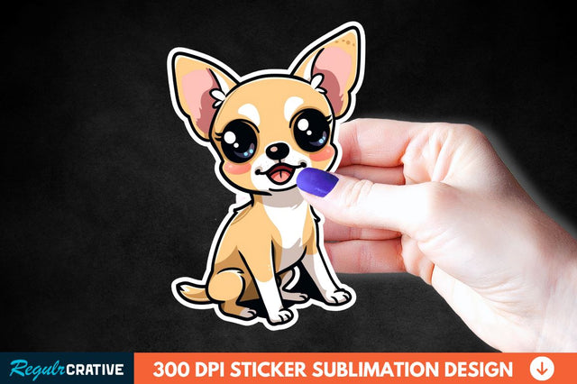 Cute Chihuahua Sticker Clipart Sublimation Regulrcrative 