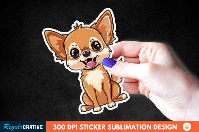 Cute Chihuahua Sticker Clipart Sublimation Regulrcrative 