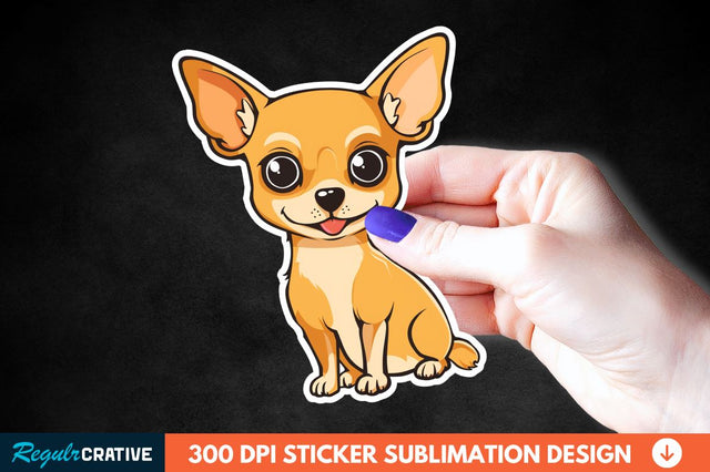 Cute Chihuahua Sticker Clipart Sublimation Regulrcrative 