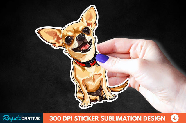 Cute Chihuahua Sticker Clipart Sublimation Regulrcrative 