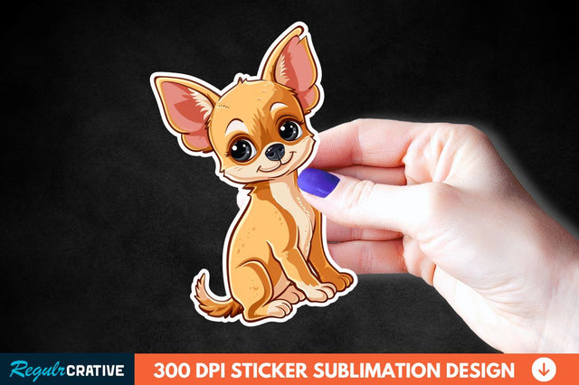 Cute Chihuahua Sticker Clipart Sublimation Regulrcrative 