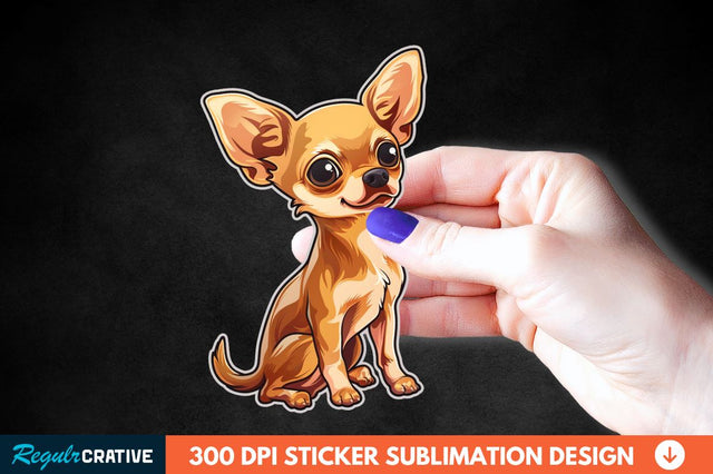 Cute Chihuahua Sticker Clipart Sublimation Regulrcrative 