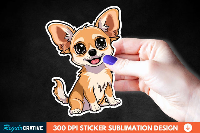 Cute Chihuahua Sticker Clipart Sublimation Regulrcrative 