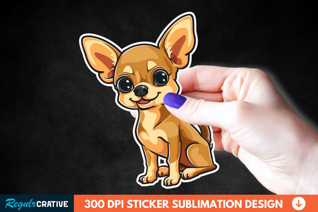Cute Chihuahua Sticker Clipart Sublimation Regulrcrative 
