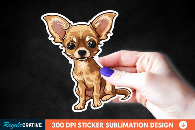 Cute Chihuahua Sticker Clipart Sublimation Regulrcrative 