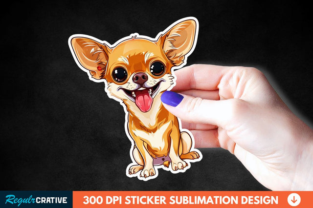 Cute Chihuahua Sticker Clipart Sublimation Regulrcrative 