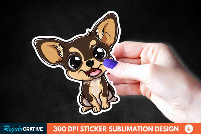 Cute Chihuahua Sticker Clipart Sublimation Regulrcrative 
