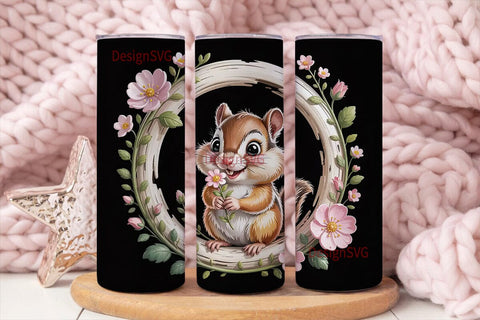 Cute Chipmunk Tumbler Wrap Sublimation DesignSVG 