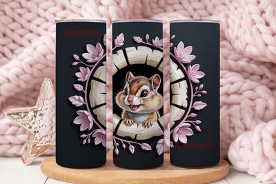 Cute Chipmunk Tumbler Wrap Sublimation DesignSVG 