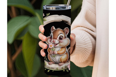 Cute Chipmunk Tumbler Wrap Sublimation DesignSVG 