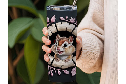Cute Chipmunk Tumbler Wrap Sublimation DesignSVG 